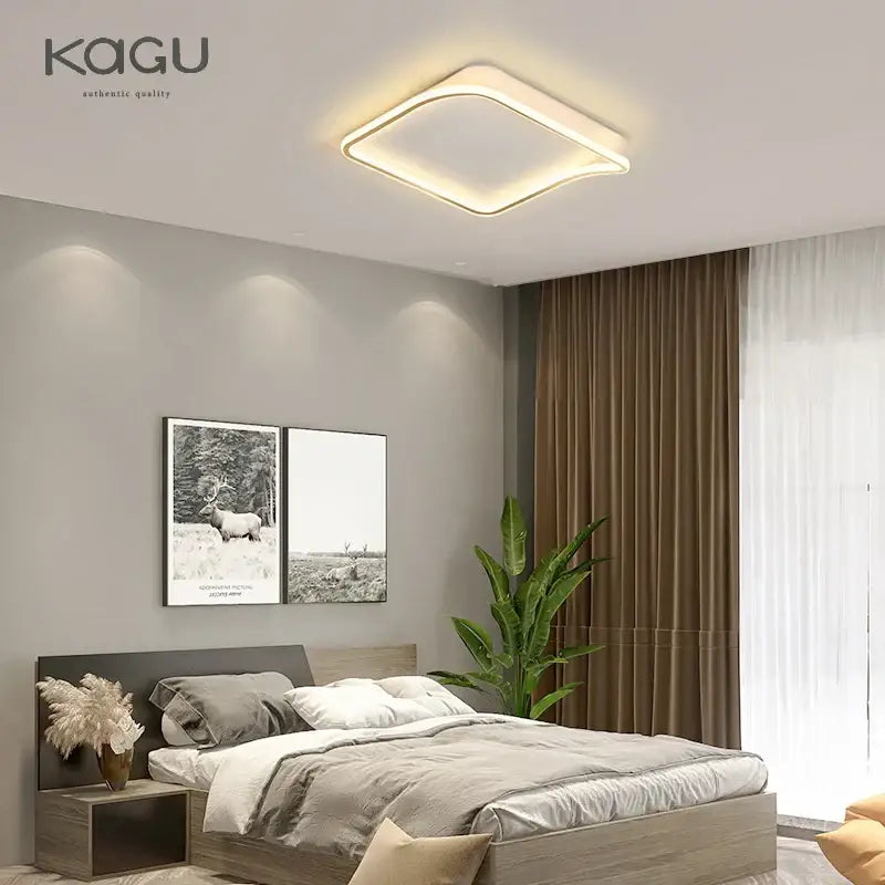 Modern rectangular golden led ceiling chandelier with sleek white frame and warm illumination for living room decorbites golden led