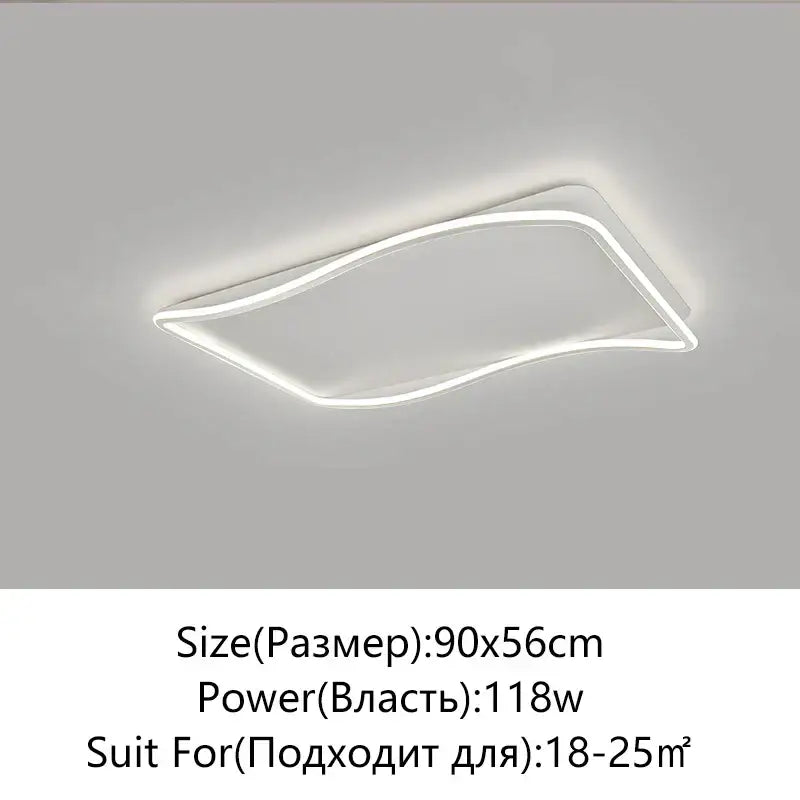 Modern rectangular golden led ceiling chandelier with sleek curved white led ceiling light for living room decorbites golden led