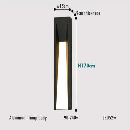 Modern rectangular led black outdoor wall lamp made of sleek black aluminum with angular design for patio decorbites led black