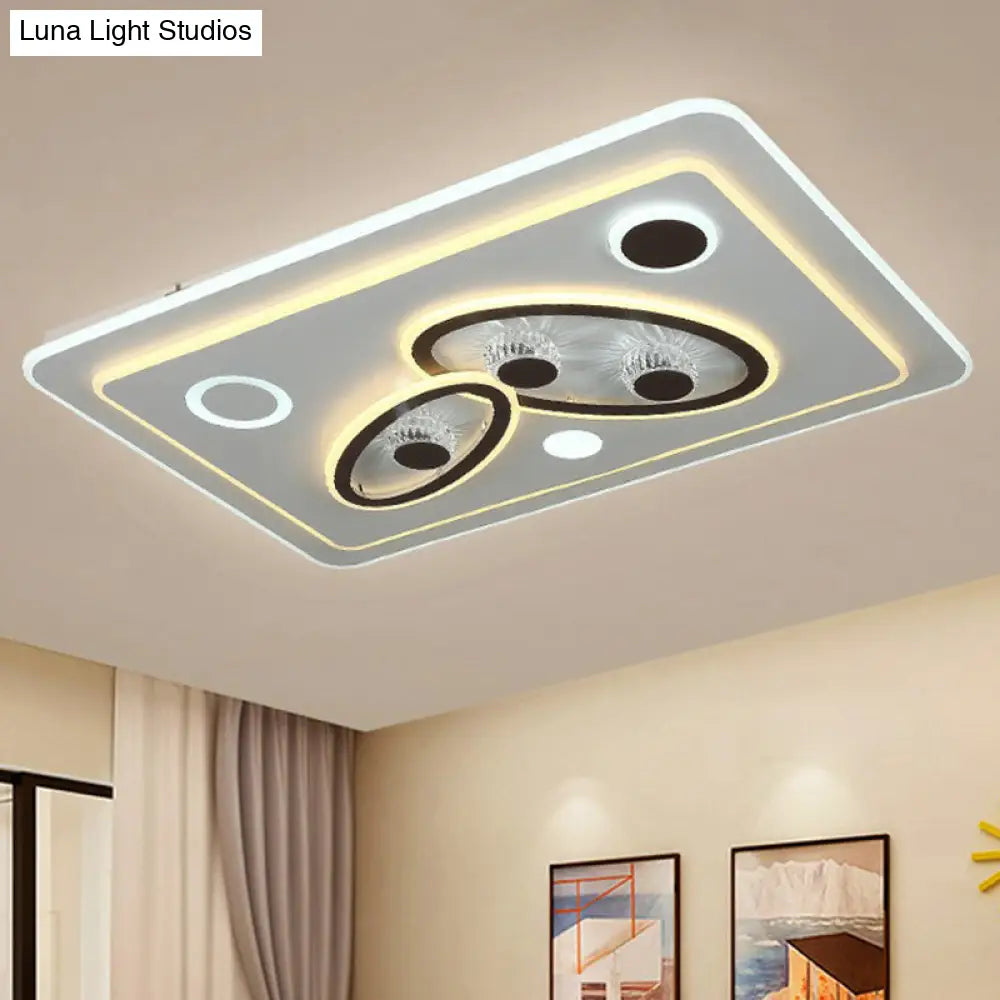 DecorBites™ DecorBites™ Modern Rectangular White LED Ceiling Light Fixture - Acrylic Flush Mount