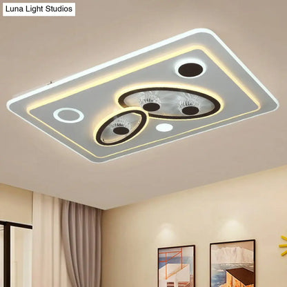 DecorBites™ DecorBites™ Modern Rectangular White LED Ceiling Light Fixture - Acrylic Flush Mount