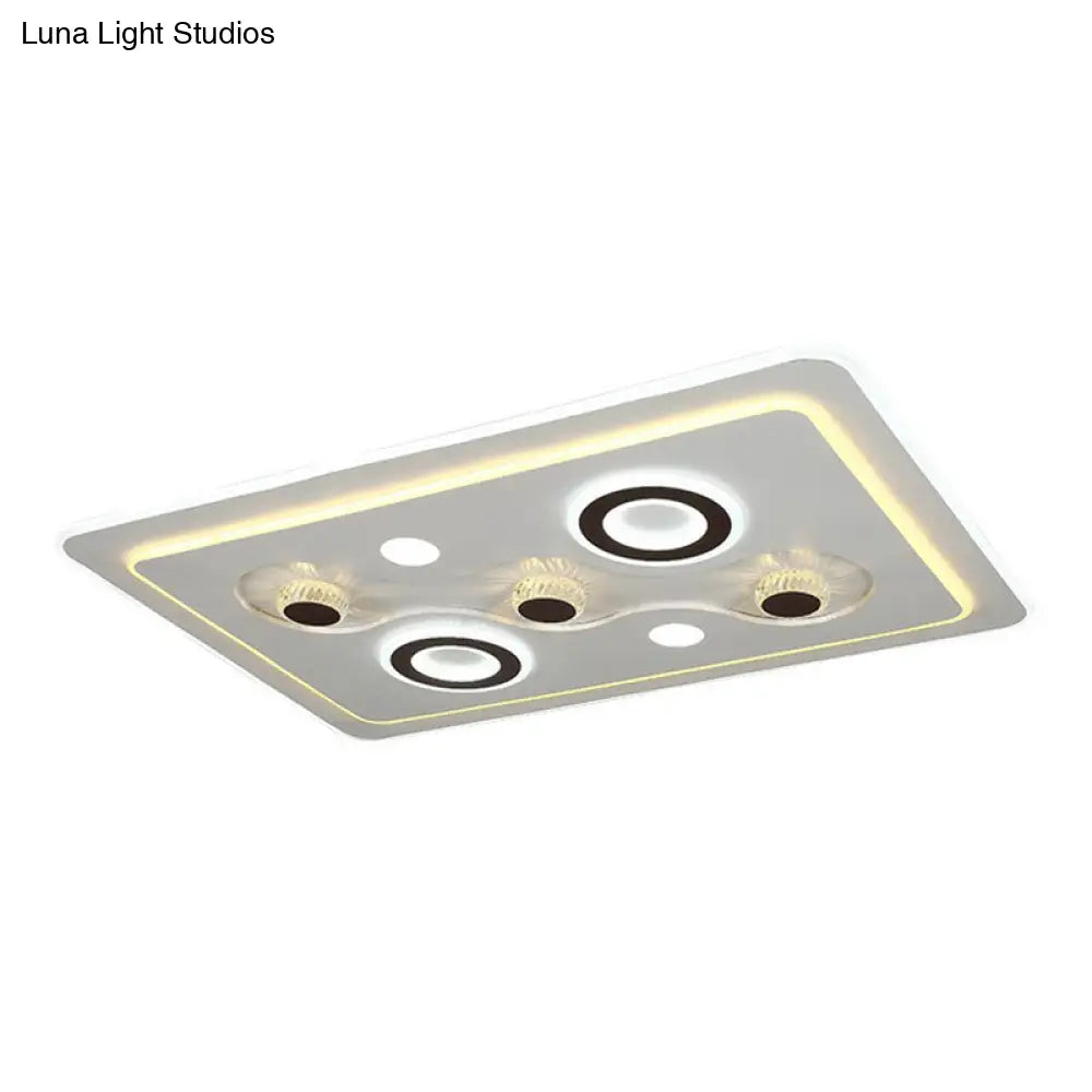 DecorBites™ DecorBites™ Modern Rectangular White LED Ceiling Light Fixture - Acrylic Flush Mount