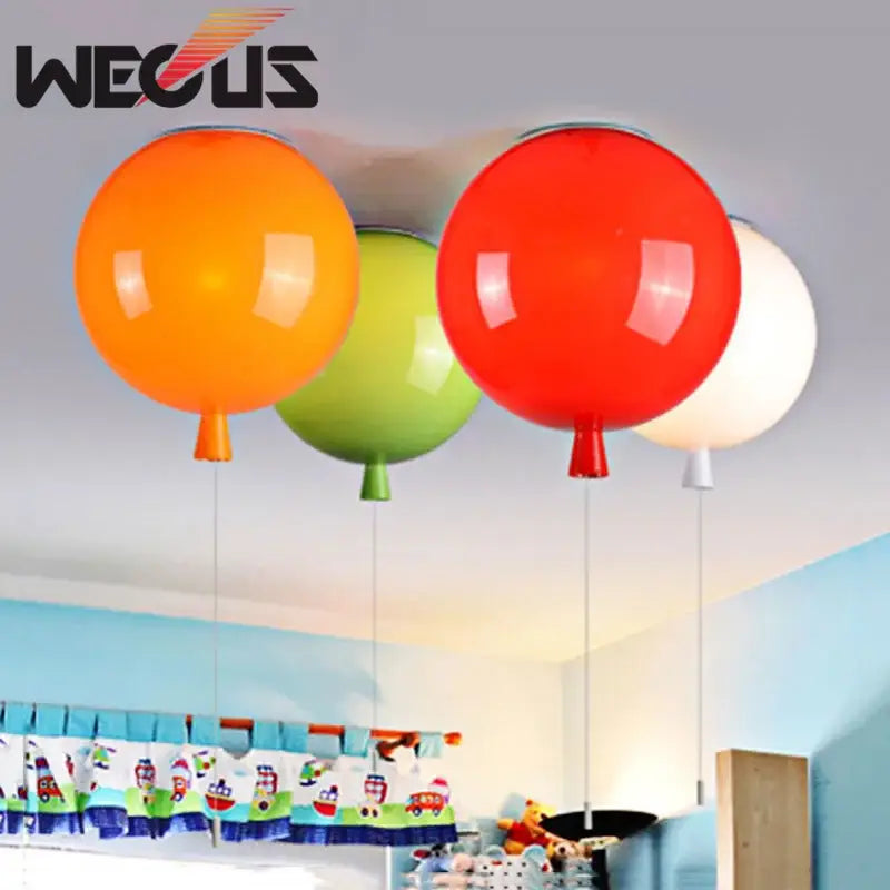 Modern red balloon ball lampshade and colorful balloon ball ceiling lights in orange green and white for children’s room decorbites