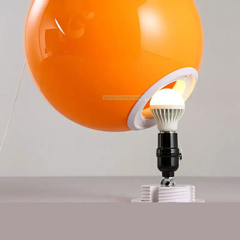Modern red balloon ball lampshade with vibrant orange spherical design and white led bulb for children’s room decorbites colorful balloon