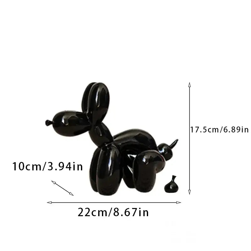 Black glossy balloon dog sculpture modern red black and white balloon dog sculpture for living room decor