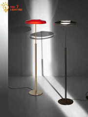 Modern red and black stained glass floor lamp with sleek metallic stands for decorbites dora living room lighting