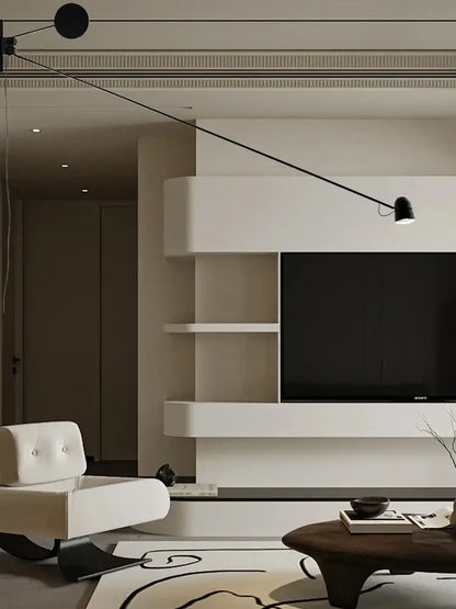 Black articulated arm wall sconce with swing arm and decorbites adjustable led light for modern bedroom decor