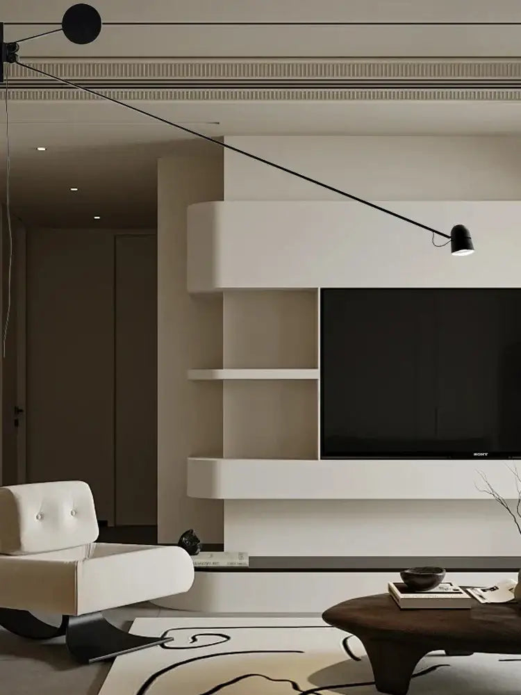 Black articulated arm wall sconce with swing arm and decorbites adjustable led light for modern bedroom decor