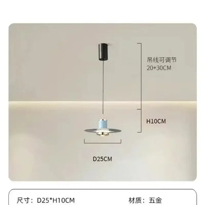 Modern minimalist pendant lamp with silver base and blue accent as decorbites colorful umbrella pendant for dining room decor
