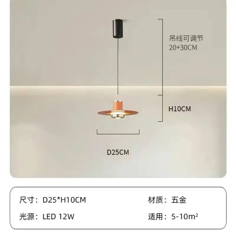 Modern copper-toned pendant lamp with sleek circular shade and black ceiling mount for dining room decorbites colorful umbrella pendant