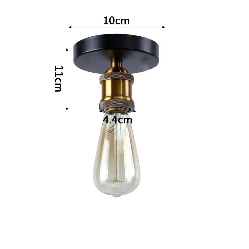 Modern retro black iron cage ceiling light with brass finish and clear glass bulb for kitchen lighting decorbites iron cage