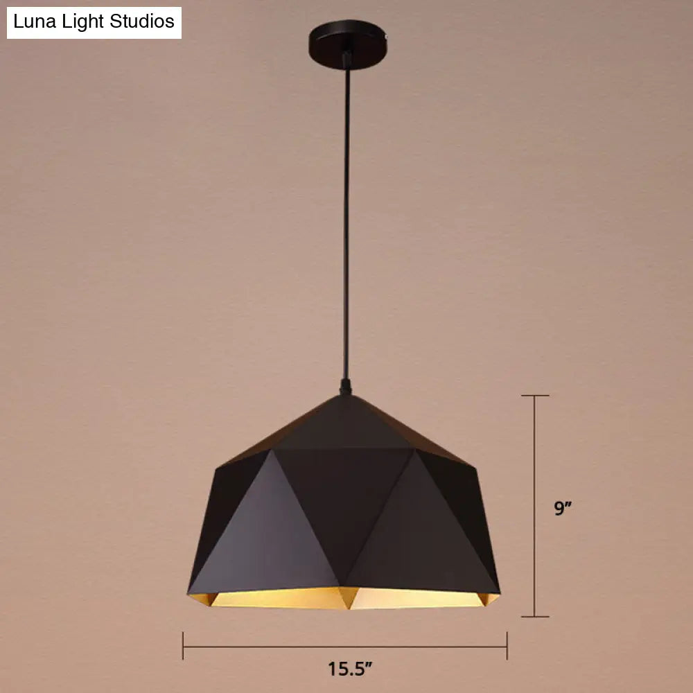 Modern Rhombus Metal Suspension Lamp - Loft Style Pendant Light Fixture for Living Room