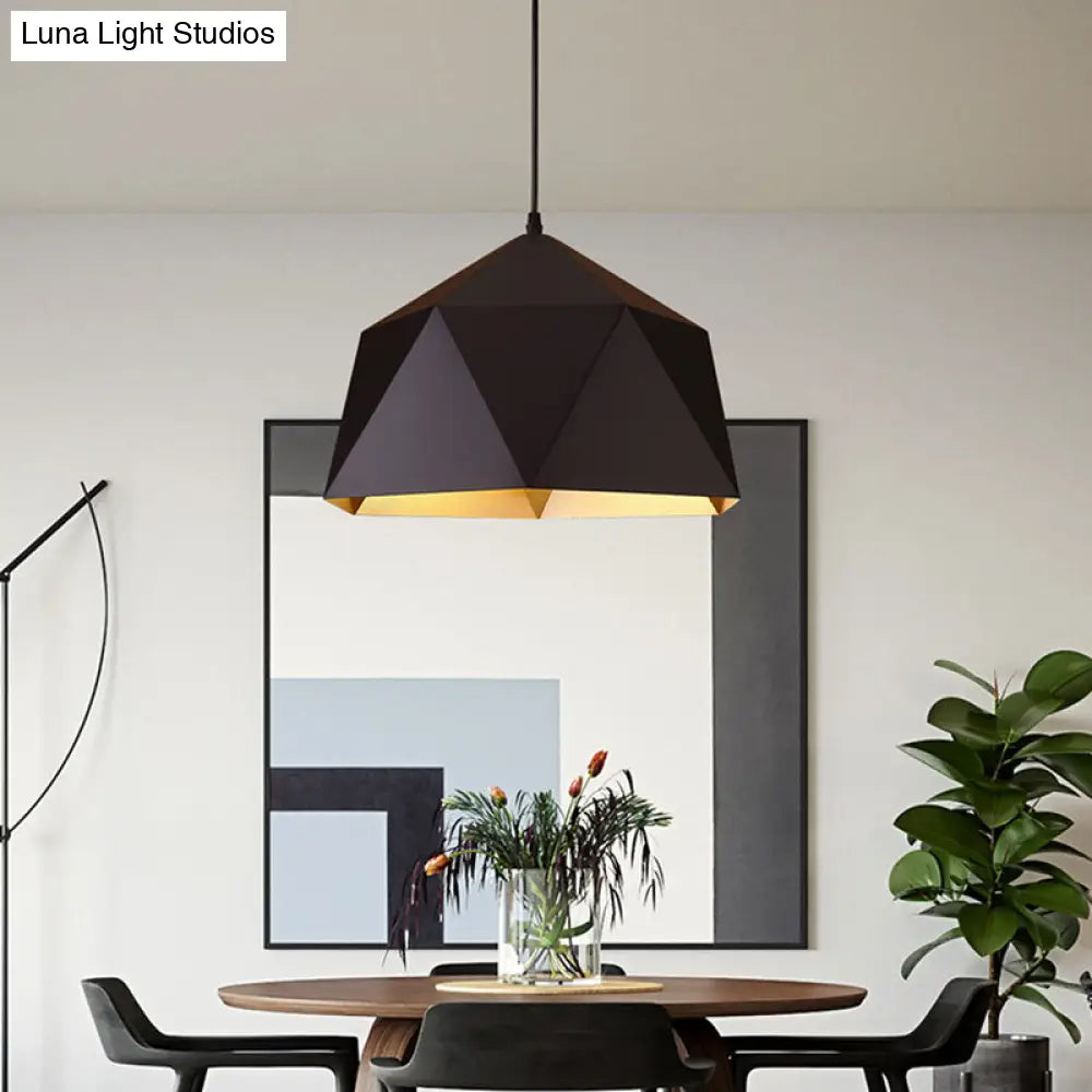 Modern Rhombus Metal Suspension Lamp - Loft Style Pendant Light Fixture for Living Room