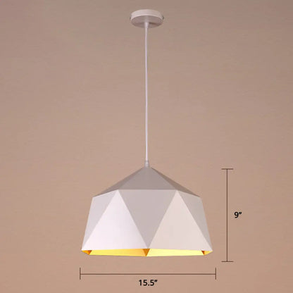 Modern Rhombus Metal Suspension Lamp - Loft Style Pendant Light Fixture for Living Room