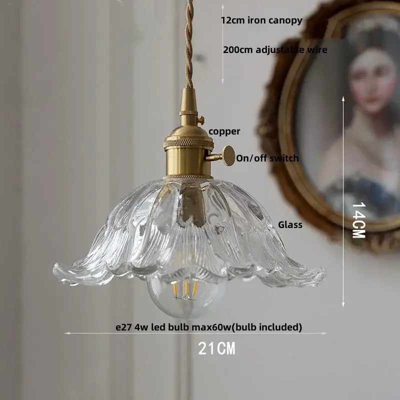Modern ribbed blue glass pendant light with fluted petal design and brass copper hardware for dining room decorbites blue glass