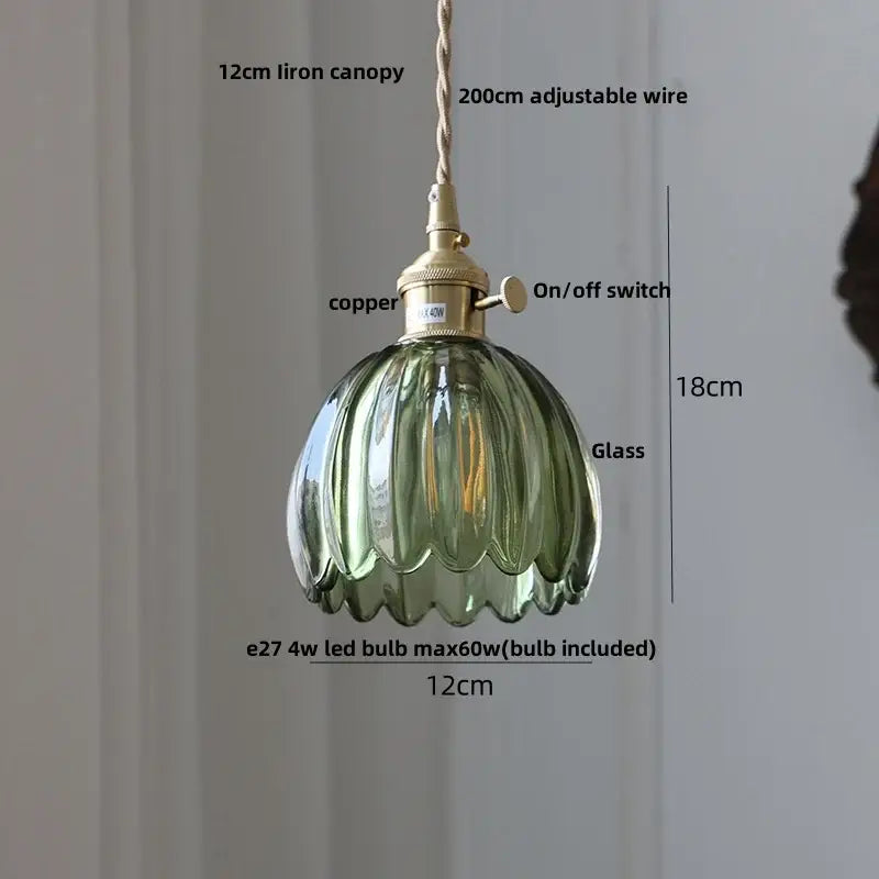 Modern ribbed clear glass led pendant light with green ribbed glass and brass fixture for kitchen decorbites clear glass