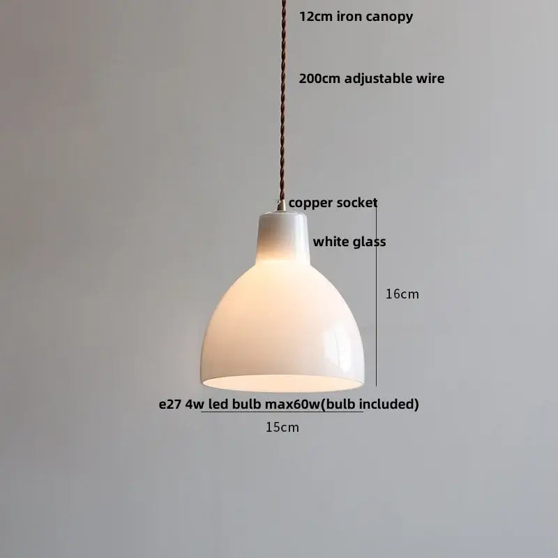 Modern ribbed copper white glass pendant lamp with minimalist white glass shade and 200cm adjustable wire decorbites copper white