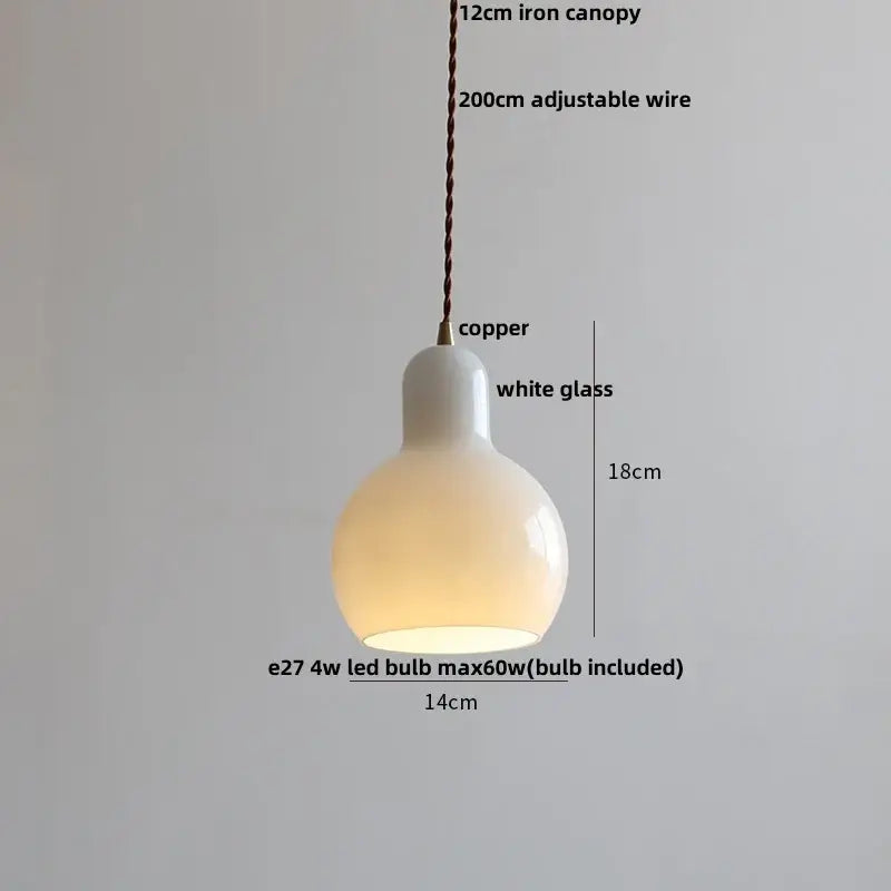 Modern ribbed copper white glass pendant lamp with adjustable 20cm wire for living room decorbites copper white lighting