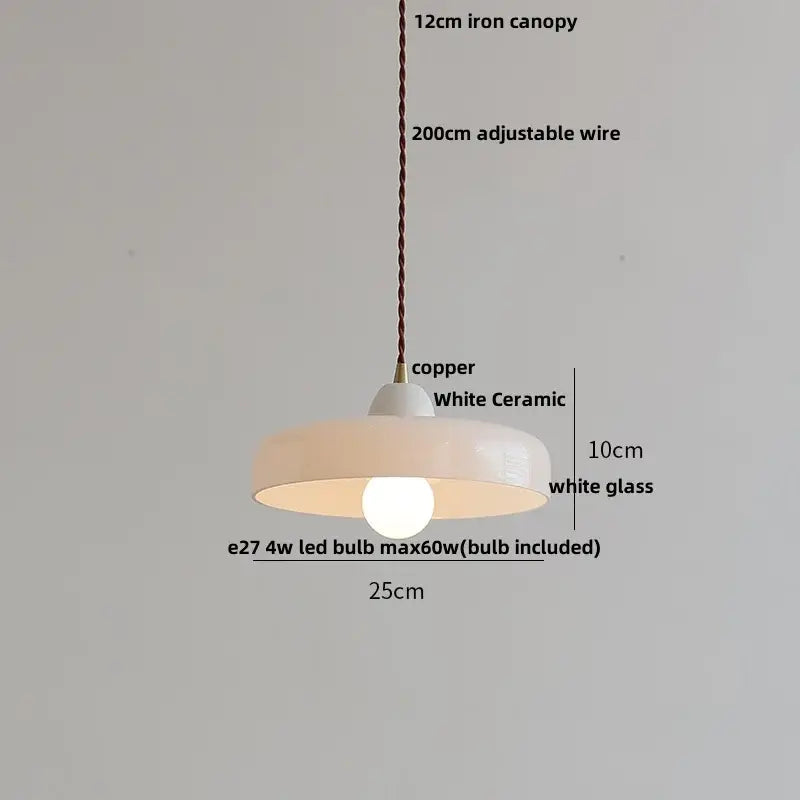 Modern ribbed copper white glass pendant lamp with minimalist white ceramic shade and copper finished canopy for decorbites copper white decor