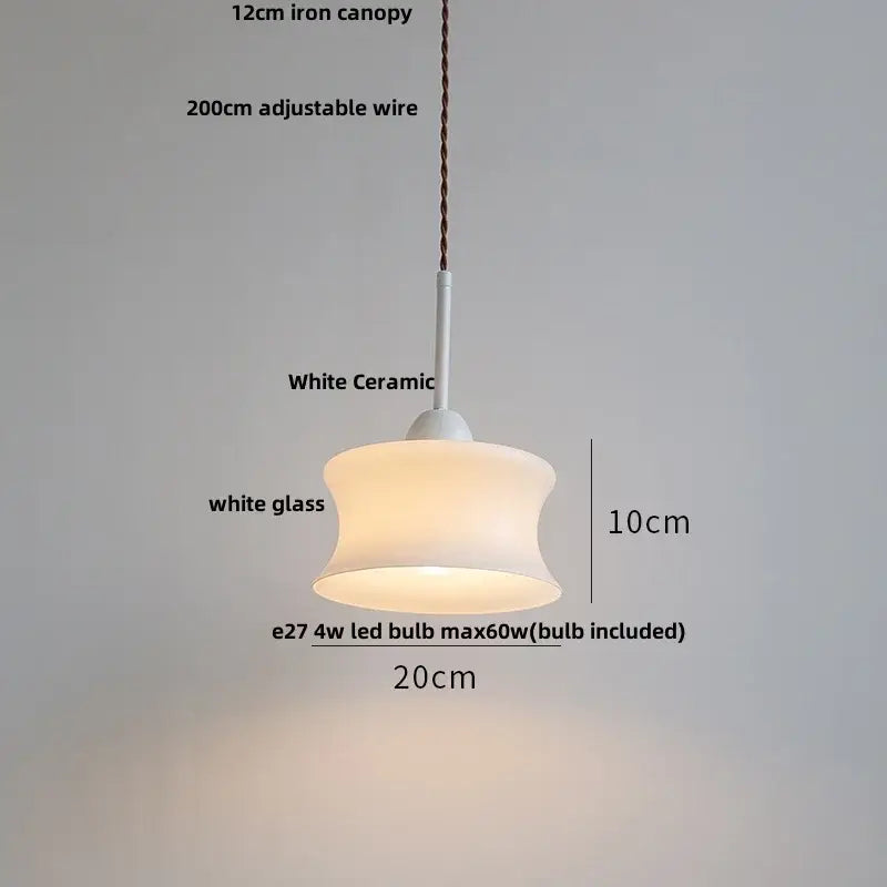 Minimalist white ceramic pendant lamp with frosted copper white glass shade and adjustable iron canopy for living room decorbites copper white