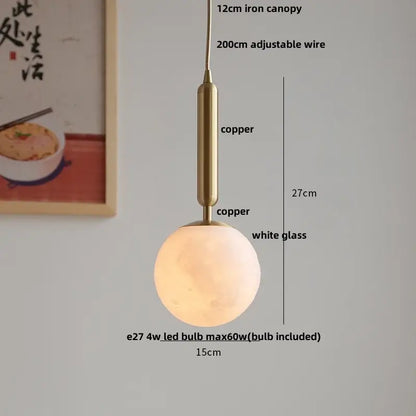 A modern ribbed copper white glass pendant lamp with a warm glowing globe for living room decorbites copper white decor
