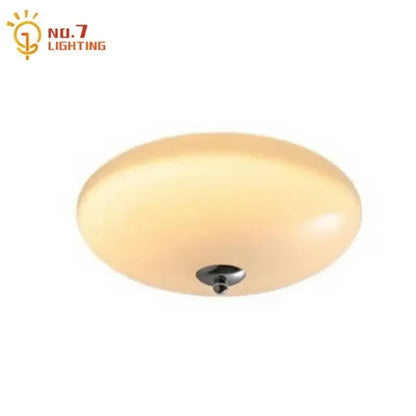 Modern ribbed cream glass round ceiling light with cream-colored oval shade and sleek chrome fixture for bedroom decorbites ceiling lights