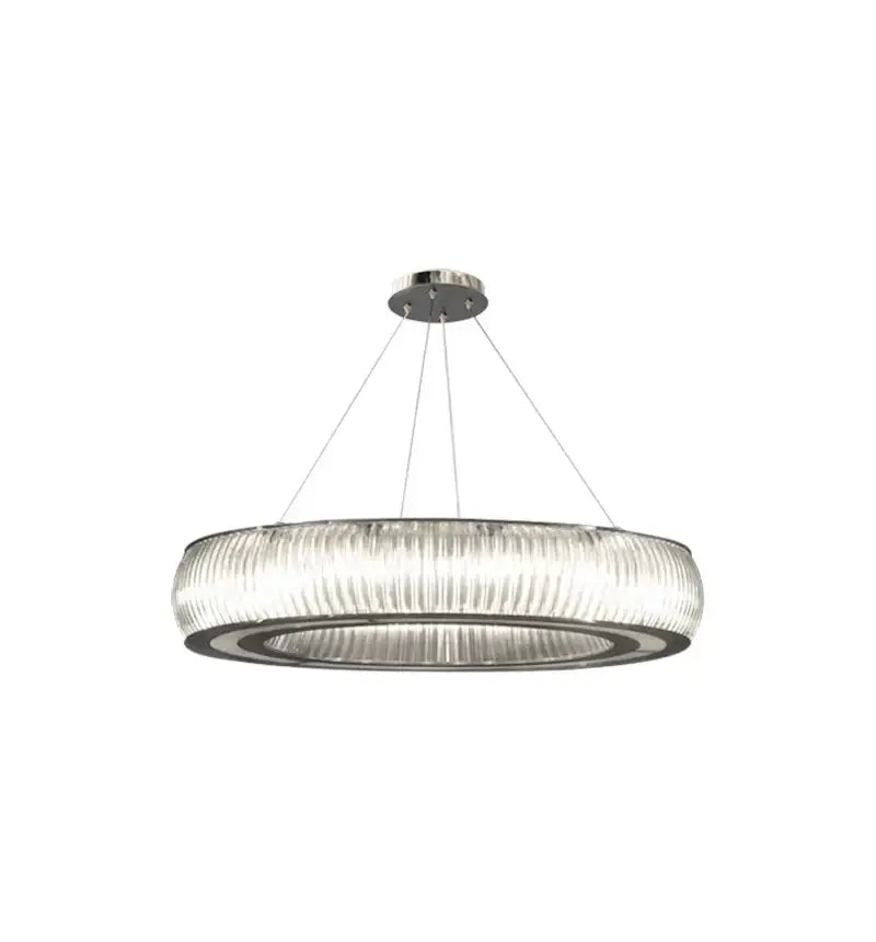 Modern ribbed crystal led ceiling pendant with chrome finish and textured glass shade for elegant decorbites crystal led decor