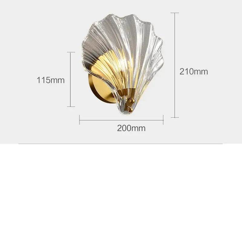 Modern ribbed glass copper led wall lamp with translucent ridged glass shell and gold-toned copper led wall base