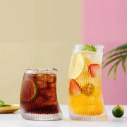 Clear ribbed glass cups with modern curved design from decorbites sail-shaped glass cups for dining room use