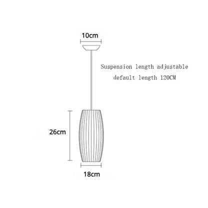 Adjustable-height modern ribbed white elegant silk pendant lamp with 120cm suspension length for living room decorbites elegant silk designer