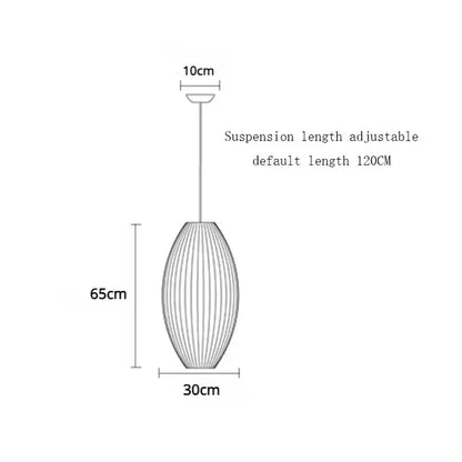 Elegant oval-shaped white pendant lamp with woven fabric shade and adjustable chain for modern decorbites elegant silk design