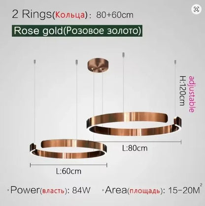 Modern Ring LED Pendant Light in Black or White - Decorbites