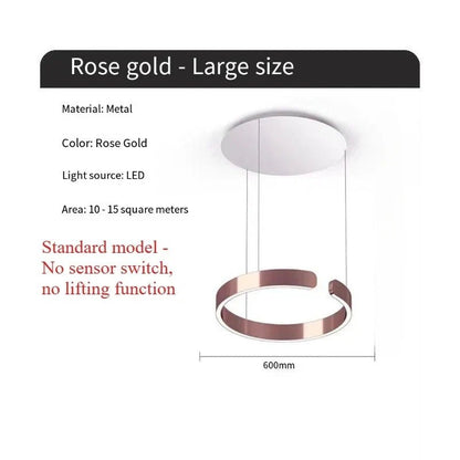 Modern Ring LED Pendant Light in Black or White - Decorbites