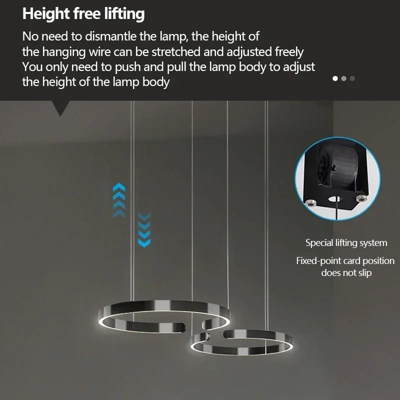 Modern Ring LED Pendant Light in Black or White - Decorbites