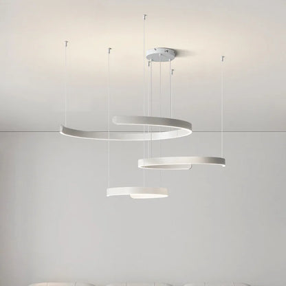 Modern Ring LED Pendant Light in Black or White