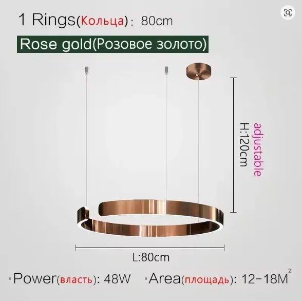 Modern Ring LED Pendant Light in Black or White - Decorbites