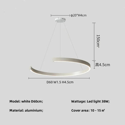 Modern Ring LED Pendant Light in Black or White - Decorbites