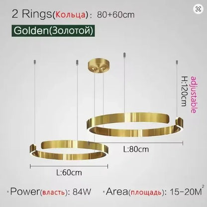 Modern Ring LED Pendant Light in Black or White - Decorbites