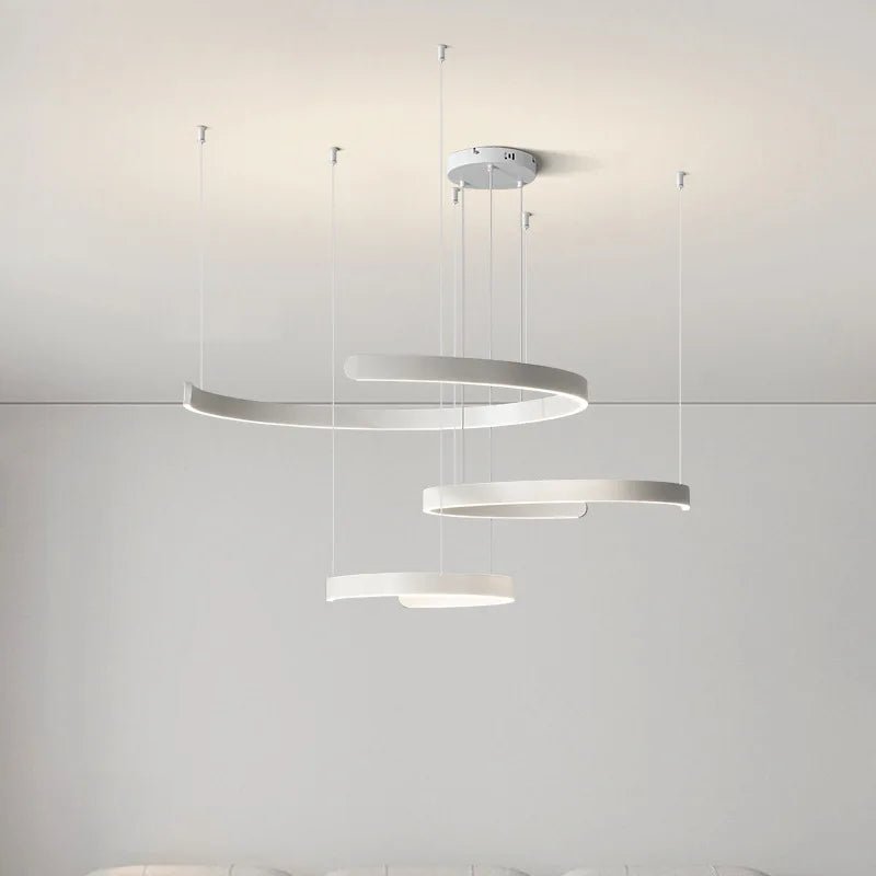 Modern Ring LED Pendant Light in Black or White - Decorbites