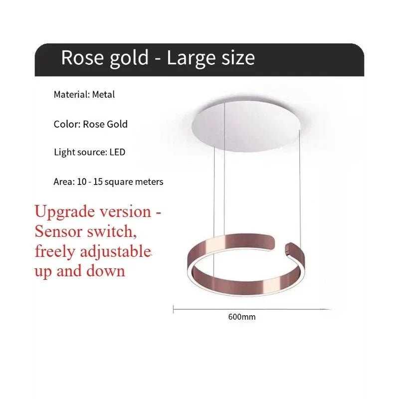 Modern Ring LED Pendant Light in Black or White - Decorbites