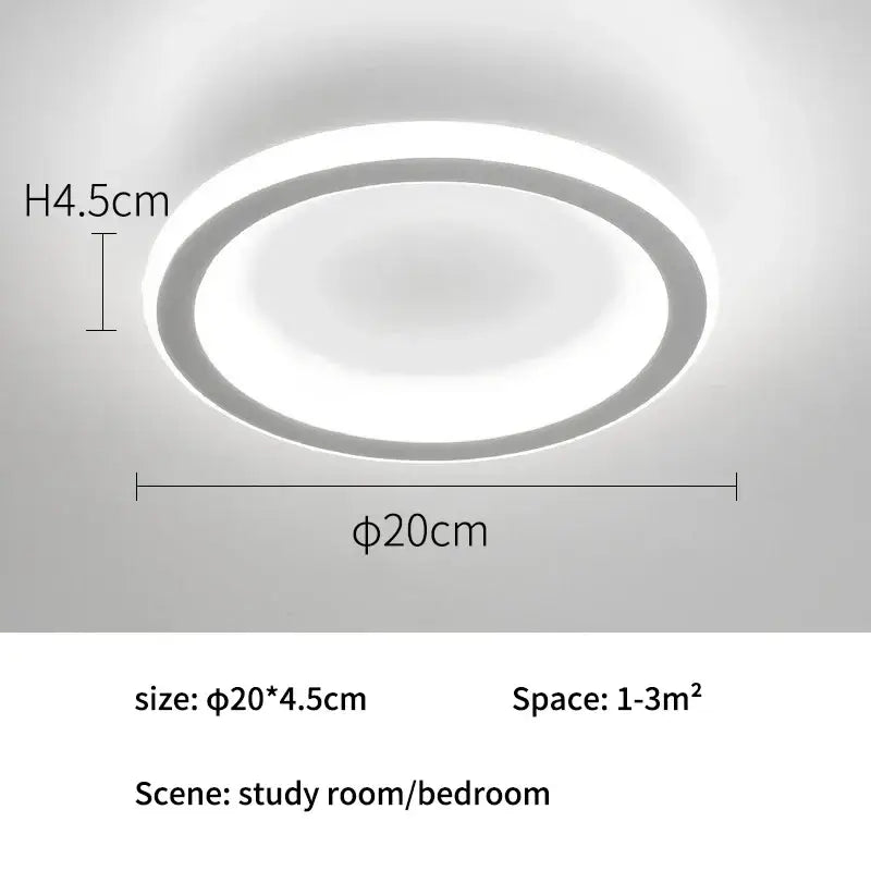 Modern ring led white ceiling light with remote control, frosted glass finish, minimalist decorbites led white for living room