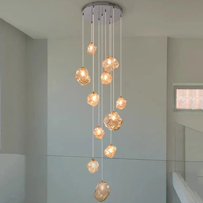 Modern Ring Pendant Chandelier in Iron, Acrylic, Glass - Decorbites
