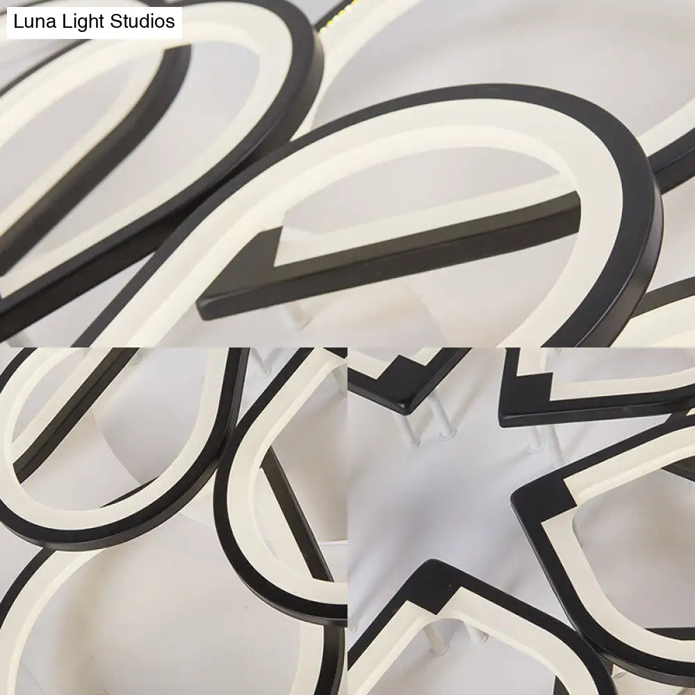 DecorBites™ DecorBites™ Modern Ring Petal LED Ceiling Light in Black - Neutral/Warm/White for Living Room