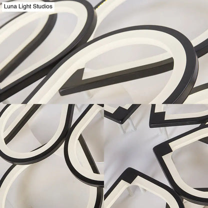 DecorBites™ DecorBites™ Modern Ring Petal LED Ceiling Light in Black - Neutral/Warm/White for Living Room