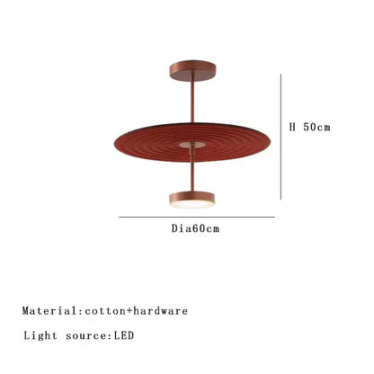 Modern ripple cotton round pendant lights with copper-tone metal frame and led bulb for stylish living room decorbites decor