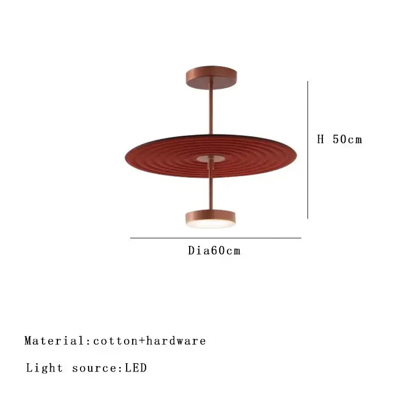 Modern ripple cotton round pendant lights with copper-tone metal frame and led bulb for stylish living room decorbites decor