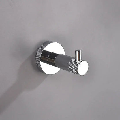 Modern rose gold and brushed gold stainless steel wall-mounted hook with knurled grip ends for decorbites bathroom accessories