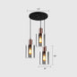 Modern Rose Gold Cluster Pendant Light with Smoked Glass, Ideal for Restaurants