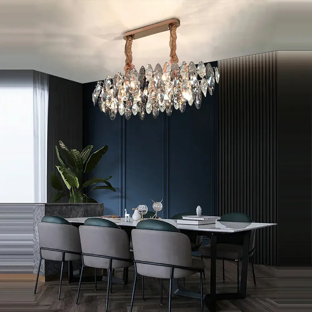 A modern rose gold pendant lights with crystal dimmable led teardrop pendants for dining room decorbites