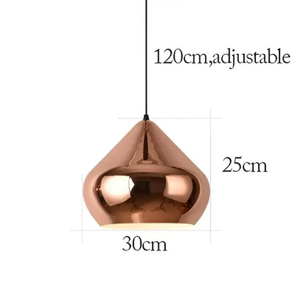 A sleek copper-finished teardrop pendant light with adjustable length for modern rose gold pendant lights decorbites decor